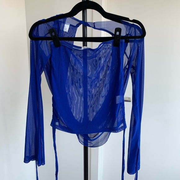 NWT Royal Blue Two Piece Bathing Suit Cover up - Picture 4 of 11